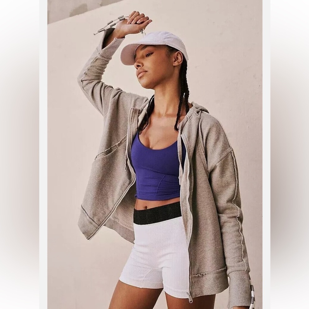Free People FP Movement Only One Hoodie Jacket Top Zip-up Cotton - Medium - Picture 3 of 15